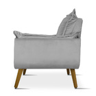 Poltrona Decorativa Jade Inspire House Suede Veludo Cinza Cla