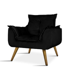 Poltrona Decorativa Jade Inspire House Suede Veludo Preto