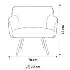 Poltrona Decorativa Jade Pés Alumínio Metalizado C-315 Corano