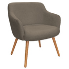 Poltrona Decorativa Jade Pés Palito Castanho Bouclé Marrom -