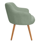 Poltrona Decorativa Jade Pés Palito Castanho Bouclé Verde Cla