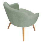 Poltrona Decorativa Jade Pés Palito Castanho Bouclé Verde Cla