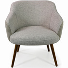 Poltrona Decorativa Jade Pés Palito Suede Camurça Porcelana/l