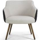 Poltrona Decorativa Jade Tressê Pés Palito Corano Preto/linho