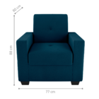 Poltrona Decorativa Jake Veludo Maserati Azul