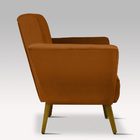 Poltrona Decorativa Jamine Larhome Tecido Suede Veludo Terra