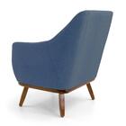 Poltrona Decorativa Jeans Com Base Madeira Maciça Berenice