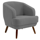 Poltrona Decorativa Jericó Pés De Madeira Veludo Grafite G15