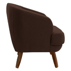 Poltrona Decorativa Jericó Pés De Madeira Veludo Marrom G15 -
