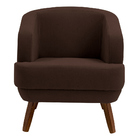 Poltrona Decorativa Jericó Pés De Madeira Veludo Marrom G15 -