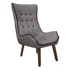 Poltrona Decorativa Jessica Com Capitonê Suede Cinza