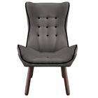 Poltrona Decorativa Jessica Com Capitonê Suede Cinza