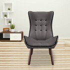 Poltrona Decorativa Jessica Com Capitonê Suede Cinza