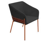 Poltrona Decorativa Jobim Pés De Ferro Bronze Bouclé Grafite