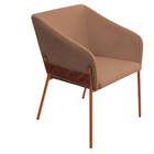 Poltrona Decorativa Jobim Pés De Ferro Bronze Bouclé Marrom -