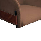 Poltrona Decorativa Jobim Pés De Ferro Preta  Bouclé Marrom -