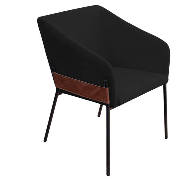 Poltrona Decorativa Jobim Pés De Ferro Preta Bouclé Preto - M