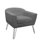 Poltrona Decorativa Jolly Pés Aramado Suede Cinza - Ds Estofa