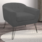 Poltrona Decorativa Jolly Pés Aramado Suede Cinza - Ds Estofa