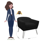 Poltrona Decorativa Jolly Pés Aramado Suede Preto - Ds Estofa