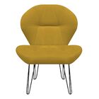 Poltrona Decorativa Jolly Suede Mostarda - Dominic Decor