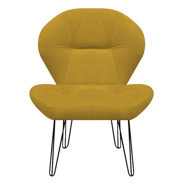 Poltrona Decorativa Jolly Suede Mostarda - Dominic Decor