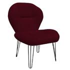 Poltrona Decorativa Jolly Suede Vinho - Dominic Decor