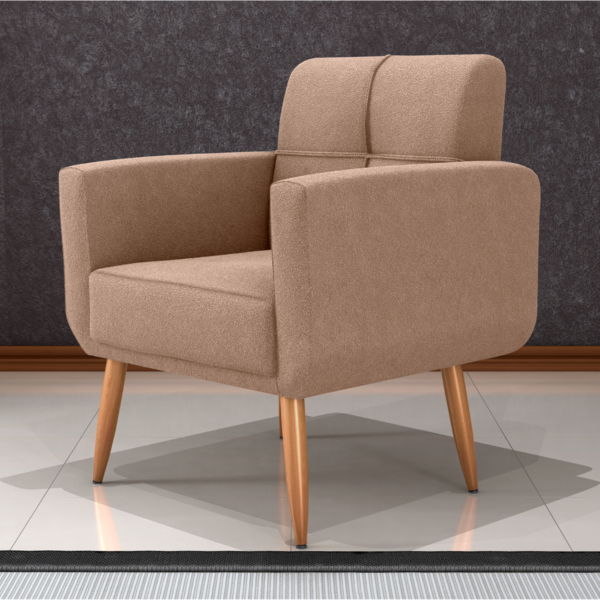 Poltrona Decorativa Juan Boucle Marrom