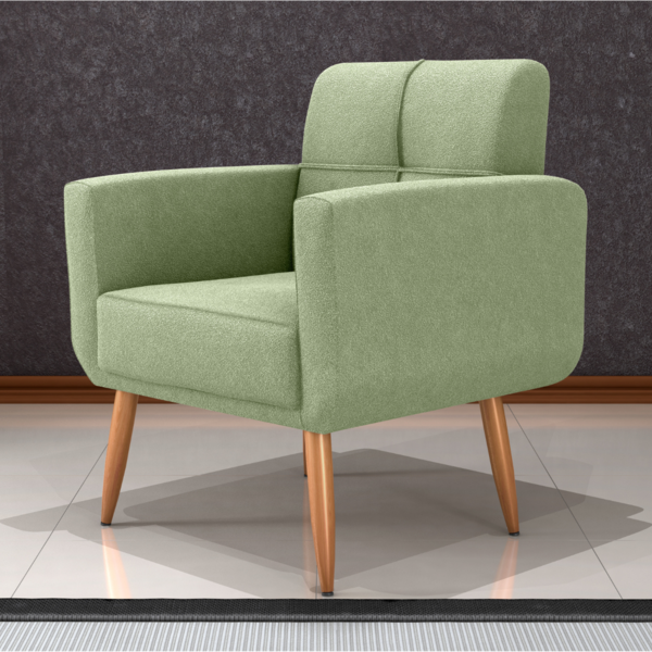 Poltrona Decorativa Juan Boucle Oliva