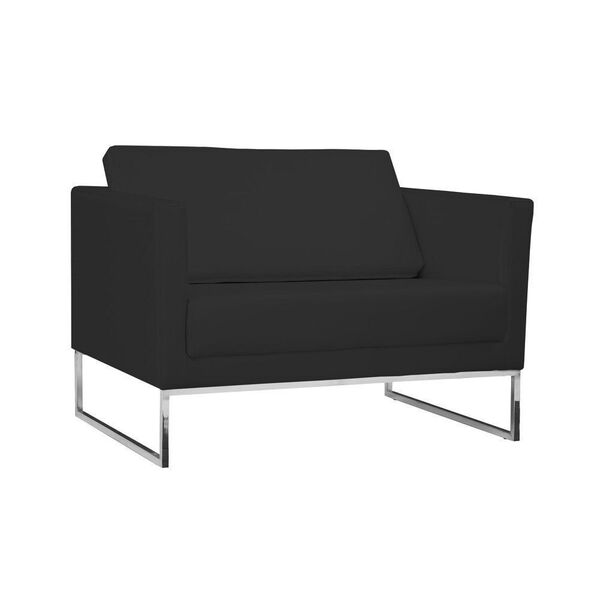 Poltrona Decorativa Julia 106cm Pu Sintético Preto Fosco G15