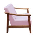 Poltrona Decorativa Júlia Para Sala Linho Rosa