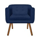 Poltrona Decorativa Julia Suede Azul Marinho  - D'rossi