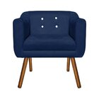 Poltrona Decorativa Julia Suede Azul Marinho Com Strass - D'r