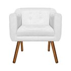 Poltrona Decorativa Julia Suede Branco Com Strass - D'rossi