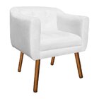 Poltrona Decorativa Julia Suede Branco Com Strass - D'rossi