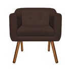 Poltrona Decorativa Julia Suede Marrom  - D'rossi