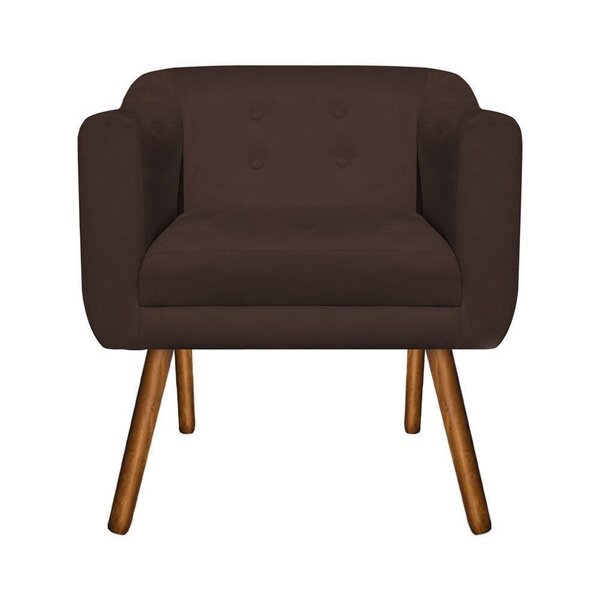 Poltrona Decorativa Julia Suede Marrom  - D'rossi