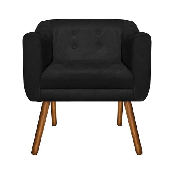 Poltrona Decorativa Julia Suede Preto – D'rossi