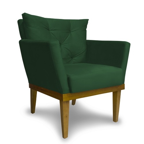 Poltrona Decorativa Julia Suede Verde - Meu Lar Decorações