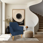 Poltrona Decorativa Julia Veludo Azul Marinho Pés Palito Cast