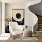 Poltrona Decorativa Julia Veludo Bege Pés Palito Castanho - P