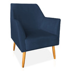 Poltrona Decorativa Julia Veludo Pés Palito Castanho - Pallaz