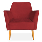 Poltrona Decorativa Julia Veludo Pés Palito Castanho - Pallaz