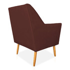 Poltrona Decorativa Julia Veludo Pés Palito Castanho - Pallaz