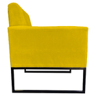 Poltrona Decorativa Juliete Com Base Rígida Suede Amarelo