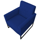 Poltrona Decorativa Juliete Com Base Rígida Suede Azul Marinho