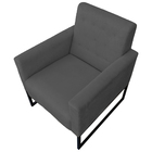 Poltrona Decorativa Juliete Com Base Rígida Suede Cinza