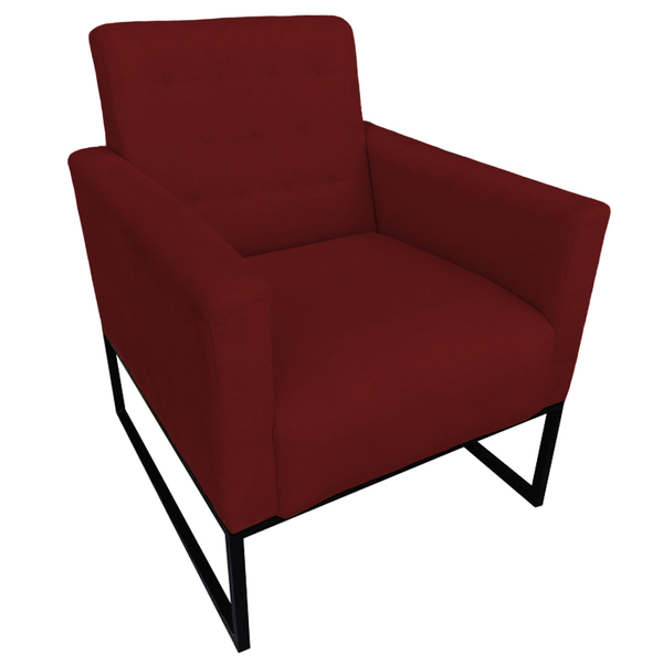 Poltrona Decorativa Juliete Com Base Rígida Suede Marsala