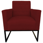 Poltrona Decorativa Juliete Com Base Rígida Suede Marsala