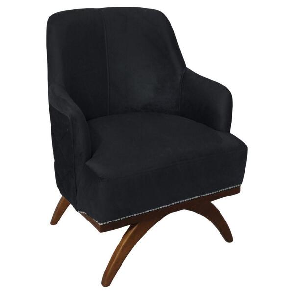 Poltrona Decorativa Karina Aki Decora Preto